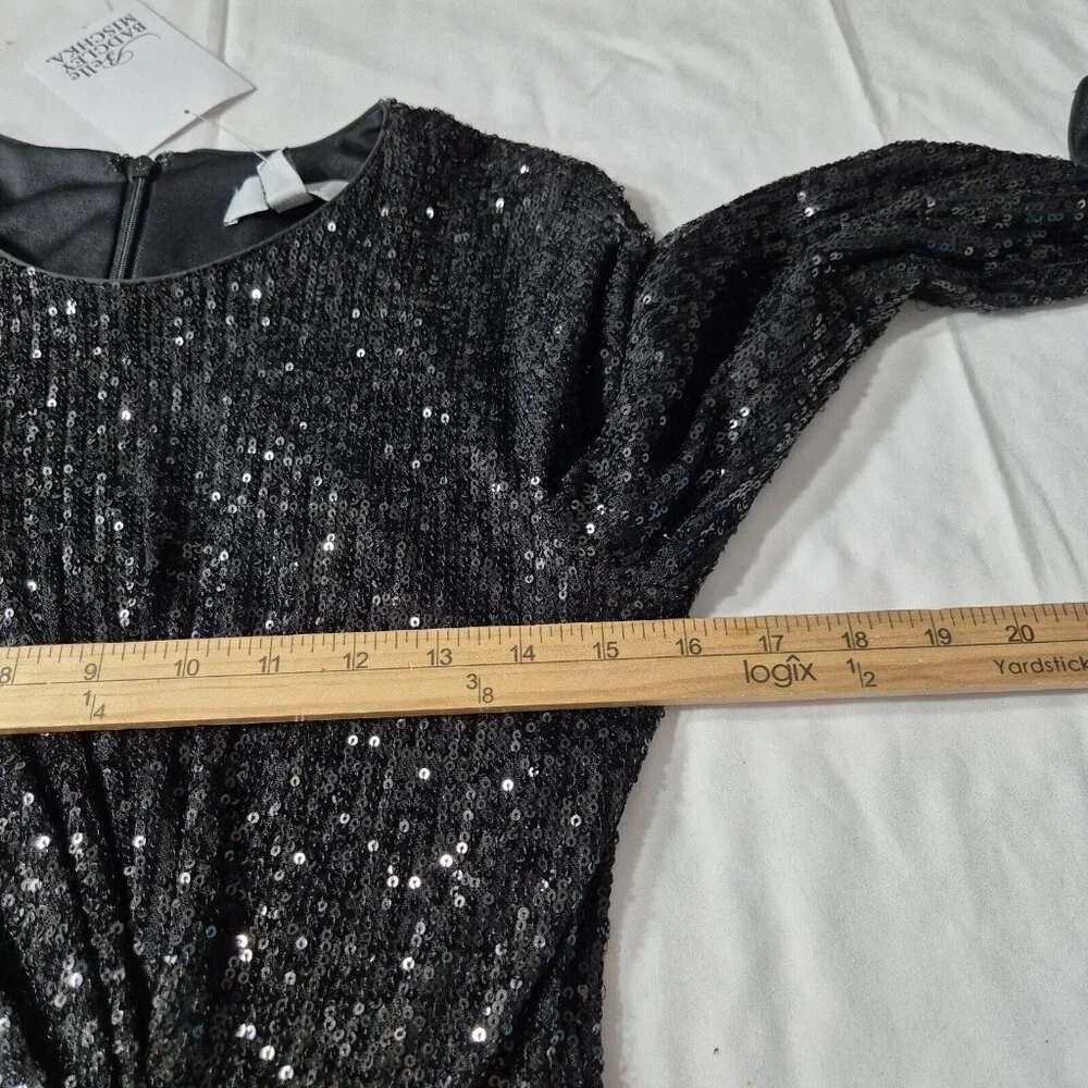 Bell Badgley Mischka Dress Women's Size 2 Sequin Sheath Dress Long sleeve (47) - Picture 6 of 11